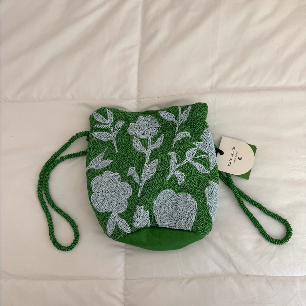 Kate Spade Green and White Floral Backpack